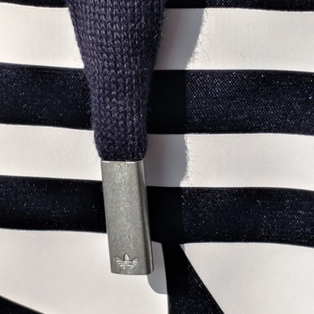 Adidas Satin Navy Blue Trefoil Hoodie Size: Medium - Picture 5 of 5